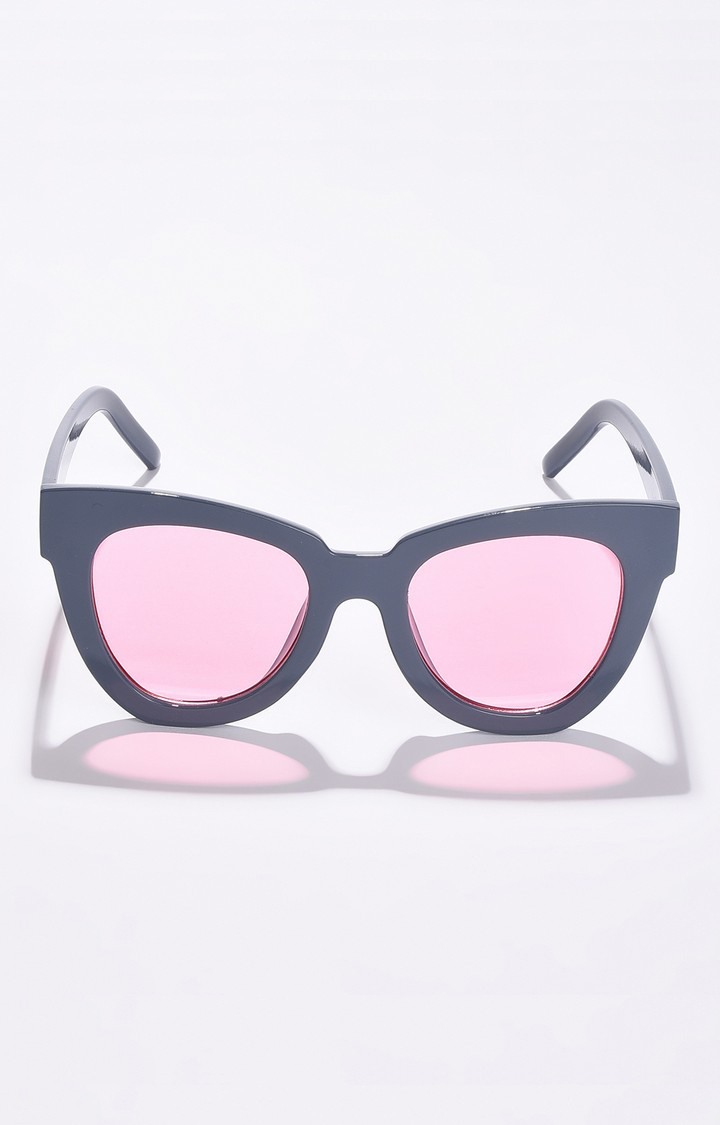 Haute Sauce By Campus Sutra Women Pink Lens & Black Cateye Sunglasses With Polarised Lens