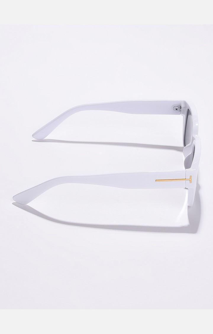 Haute Sauce By Campus Sutra Women Grey Lens & White Wayfarer Sunglasses With Uv Protected Lens