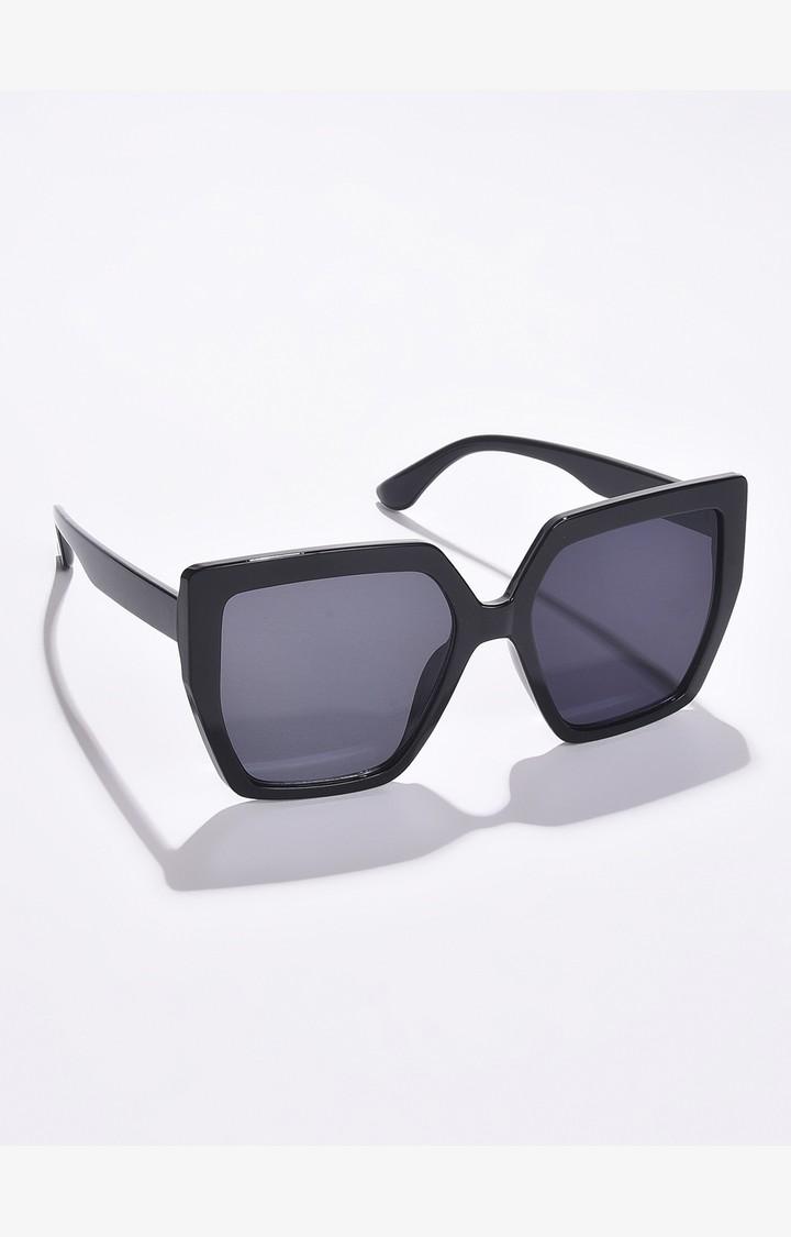 Haute Sauce By Campus Sutra Women Grey Lens & Black Oversized Sunglasses With Uv Protected Lens