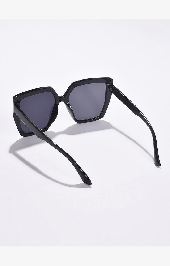 Haute Sauce By Campus Sutra Women Grey Lens & Black Oversized Sunglasses With Uv Protected Lens