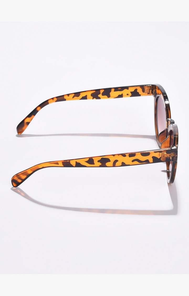 Haute Sauce By Campus Sutra Women Black Lens & Brown Cateye Sunglasses With Uv Protected Lens