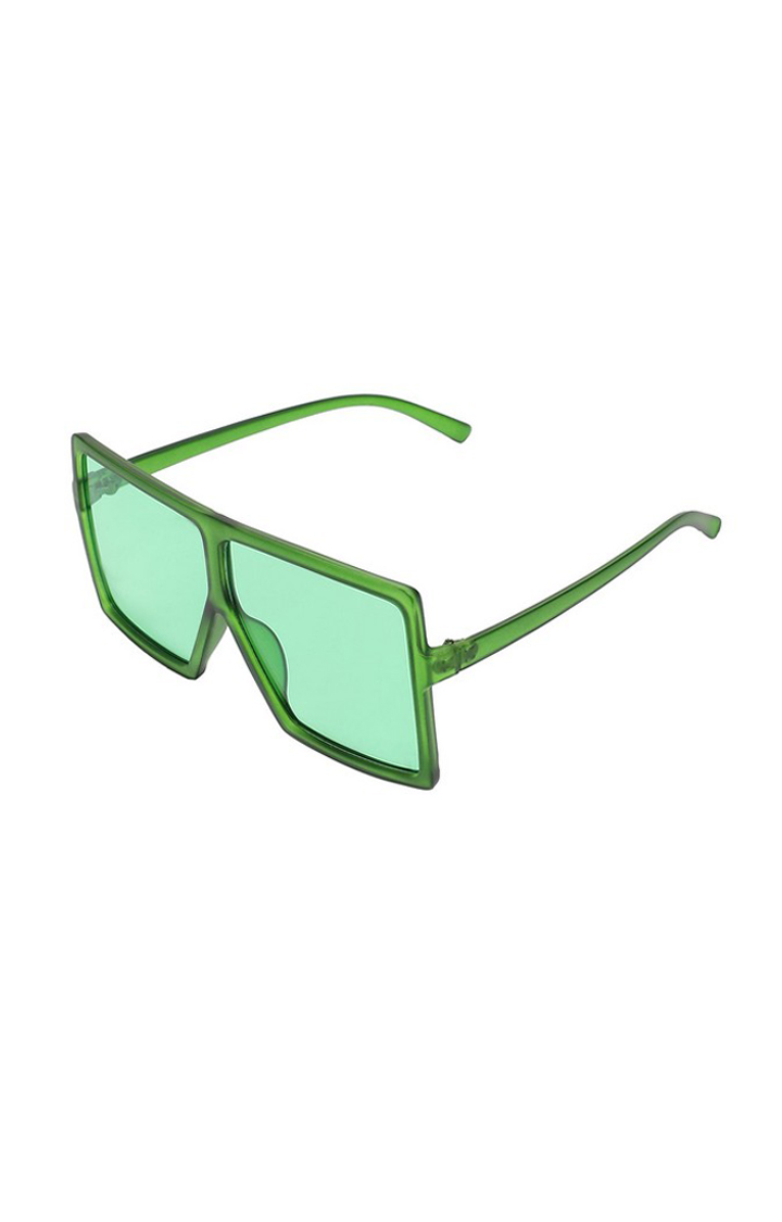 Haute Sauce By Campus Sutra Women Green Lens & Green Oversized Sunglasses With Polarised Lens