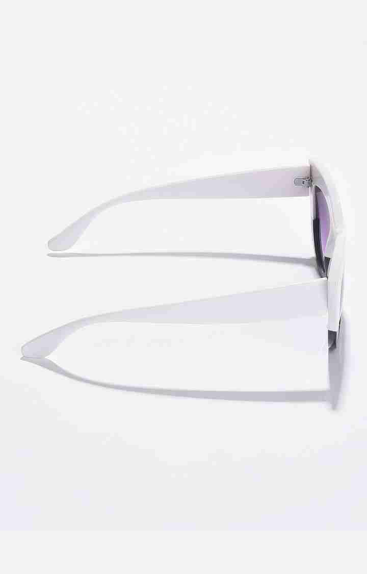 Haute Sauce By Campus Sutra Women Purple Lens & White & Black Cateye Sunglasses
