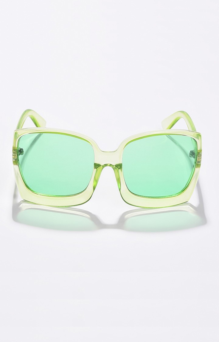 Haute Sauce By Campus Sutra Women Green Lens & Green Oversized Sunglasses