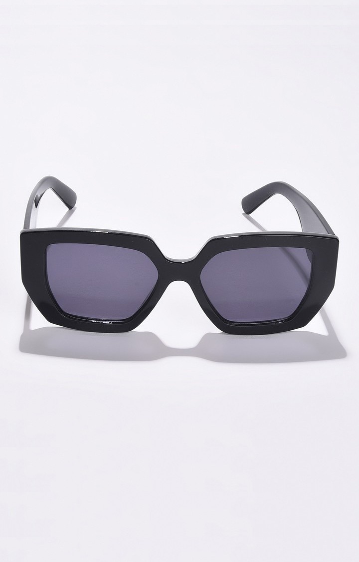 Haute Sauce By Campus Sutra Women Black Lens & Black Oversized Sunglasses With Uv Protected Lens