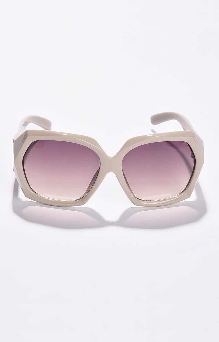 Haute Sauce By Campus Sutra Women Purple Lens & White Oversized Sunglasses With Uv Protected Lens