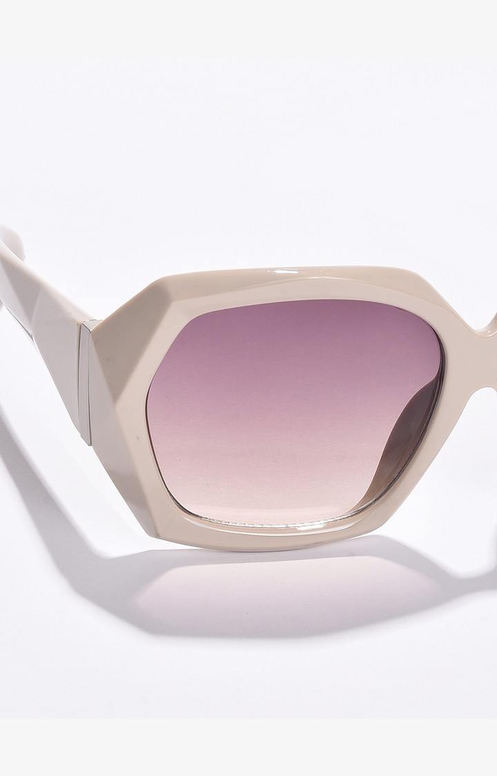 Haute Sauce By Campus Sutra Women Purple Lens & White Oversized Sunglasses With Uv Protected Lens