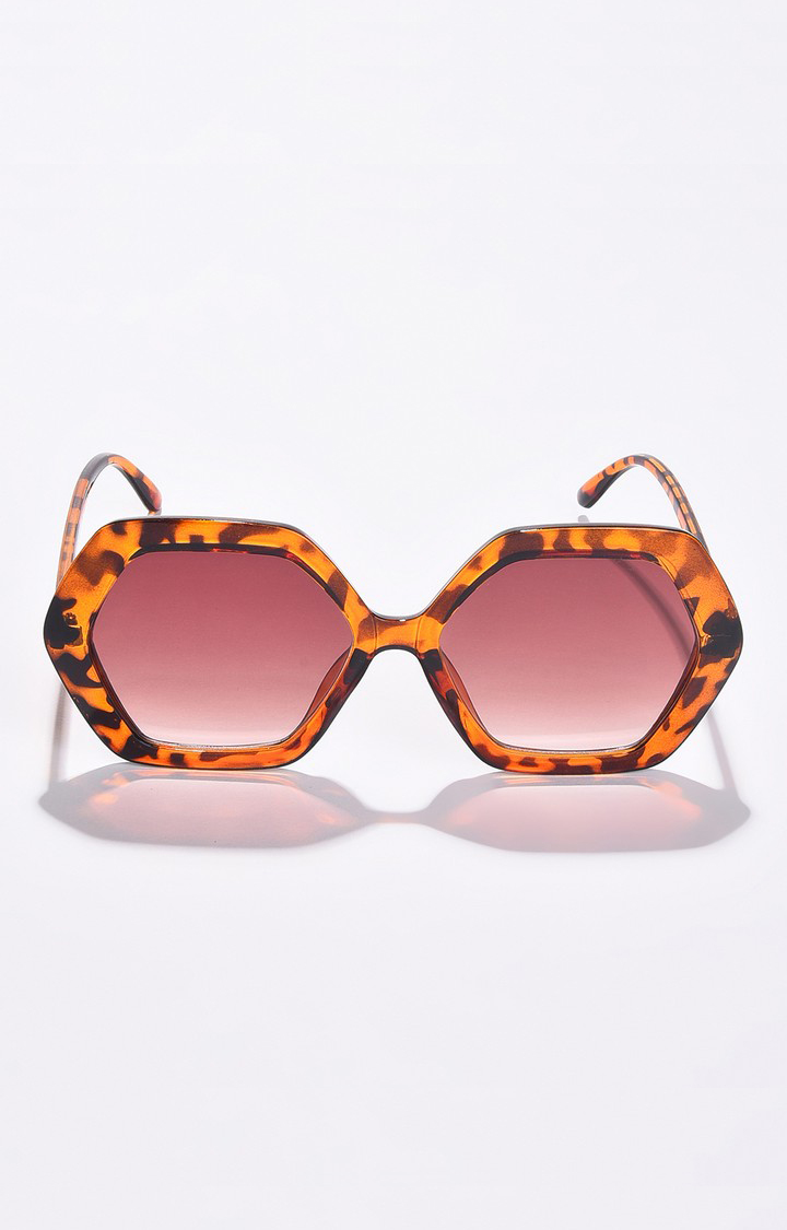 Haute Sauce By Campus Sutra Women Brown Lens & Brown Wayfarer Sunglasses With Uv Protected Lens