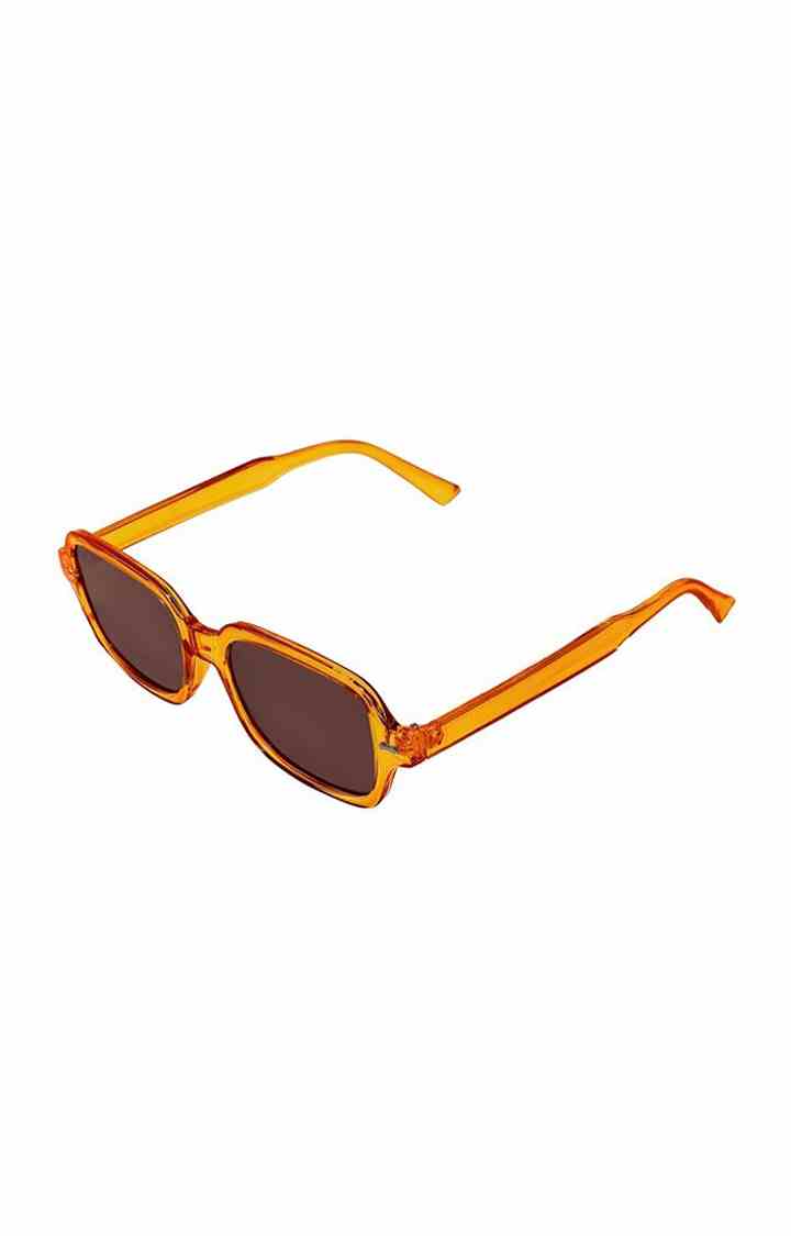 Haute Sauce By Campus Sutra Women Brown Lens & Orange Wayfarer Sunglasses With Uv Protected Lens