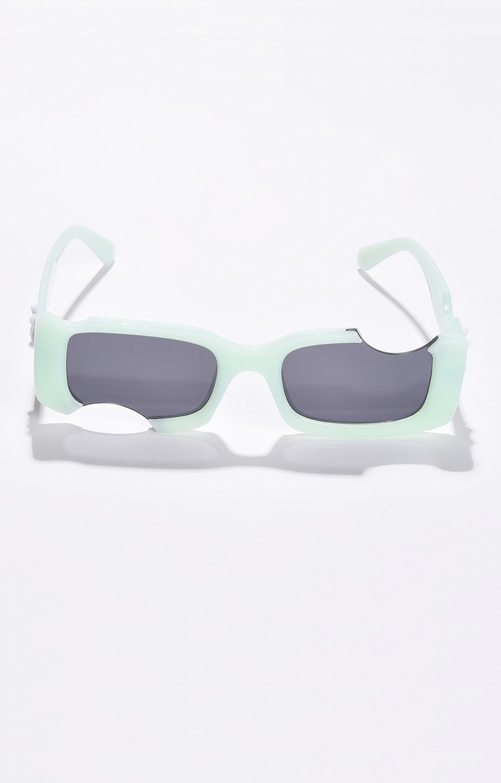 Haute Sauce By Campus Sutra Women Black Lens & Green Rectangle Sunglasses With Uv Protected Lens