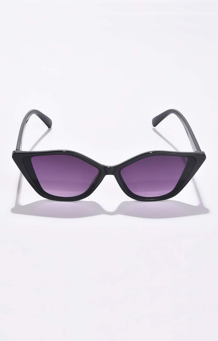 Haute Sauce By Campus Sutra Women Purple Lens & Black Cateye Sunglasses With Uv Protected Lens