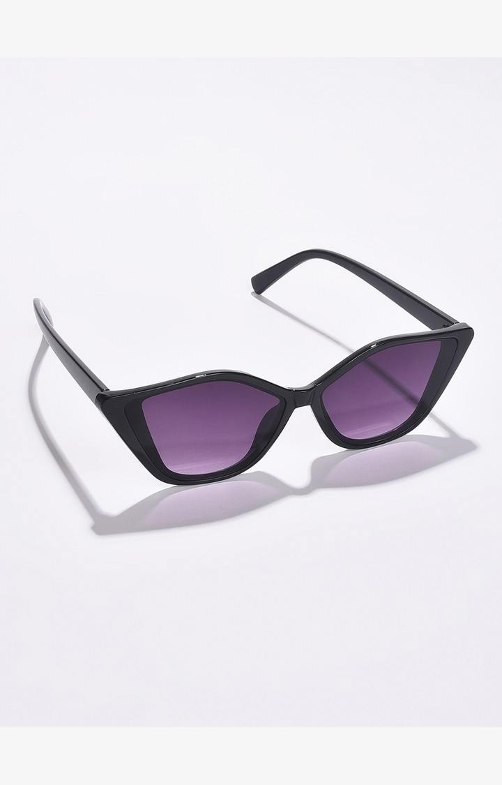 Haute Sauce By Campus Sutra Women Purple Lens & Black Cateye Sunglasses With Uv Protected Lens