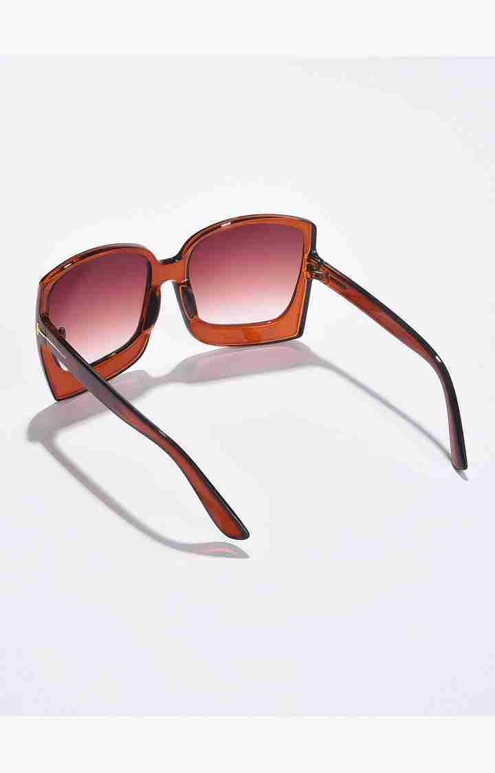 Haute Sauce By Campus Sutra Women Brown Lens & Brown Oversized Sunglasses With Uv Protected Lens