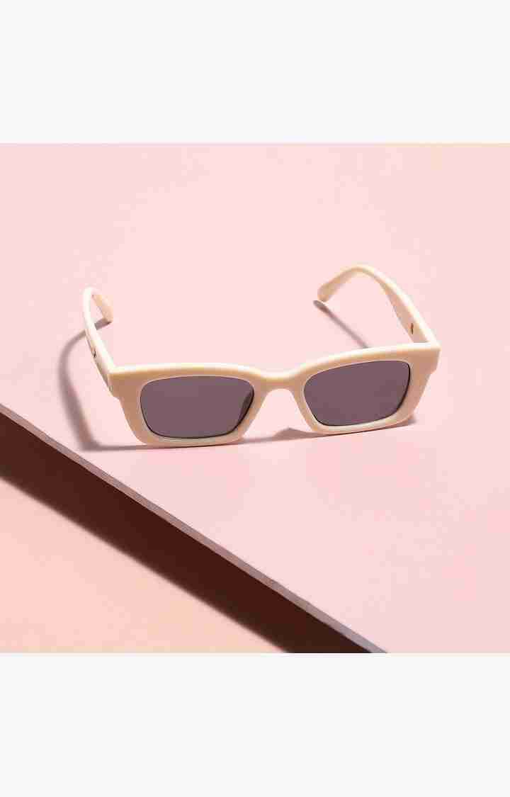 Haute Sauce By Campus Sutra Women Black Lens & White Butterfly Sunglasses With Polarised Lens