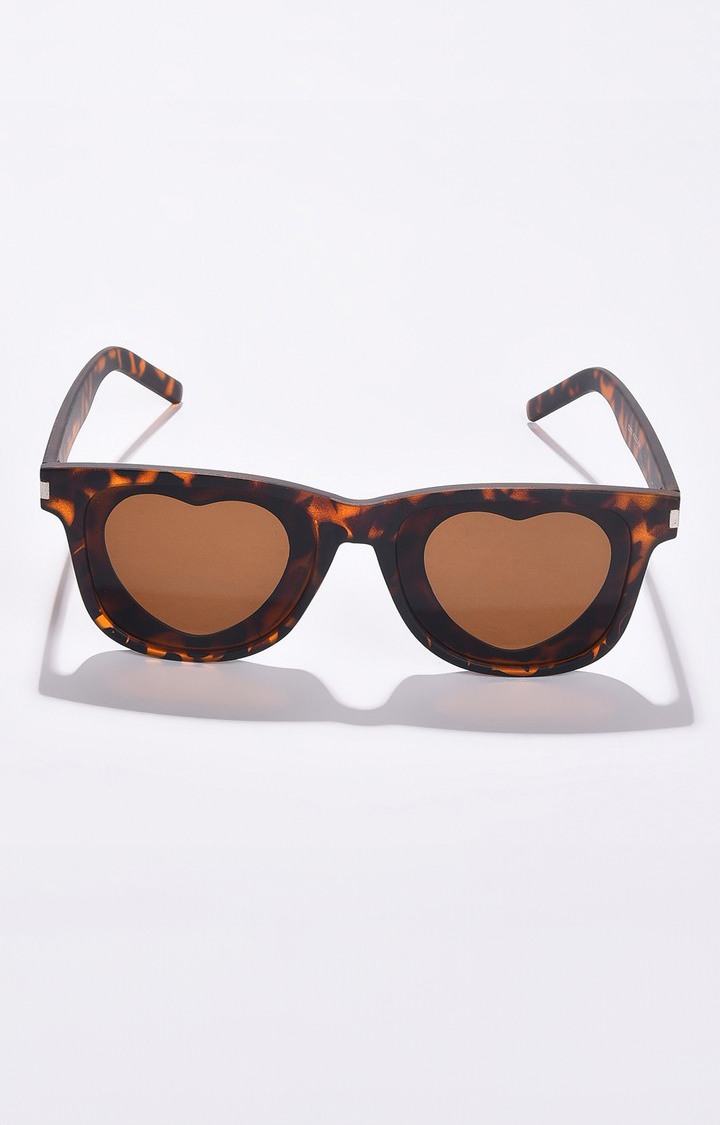 Haute Sauce By Campus Sutra Women Brown Lens & Brown Wayfarer Sunglasses With Uv Protected Lens