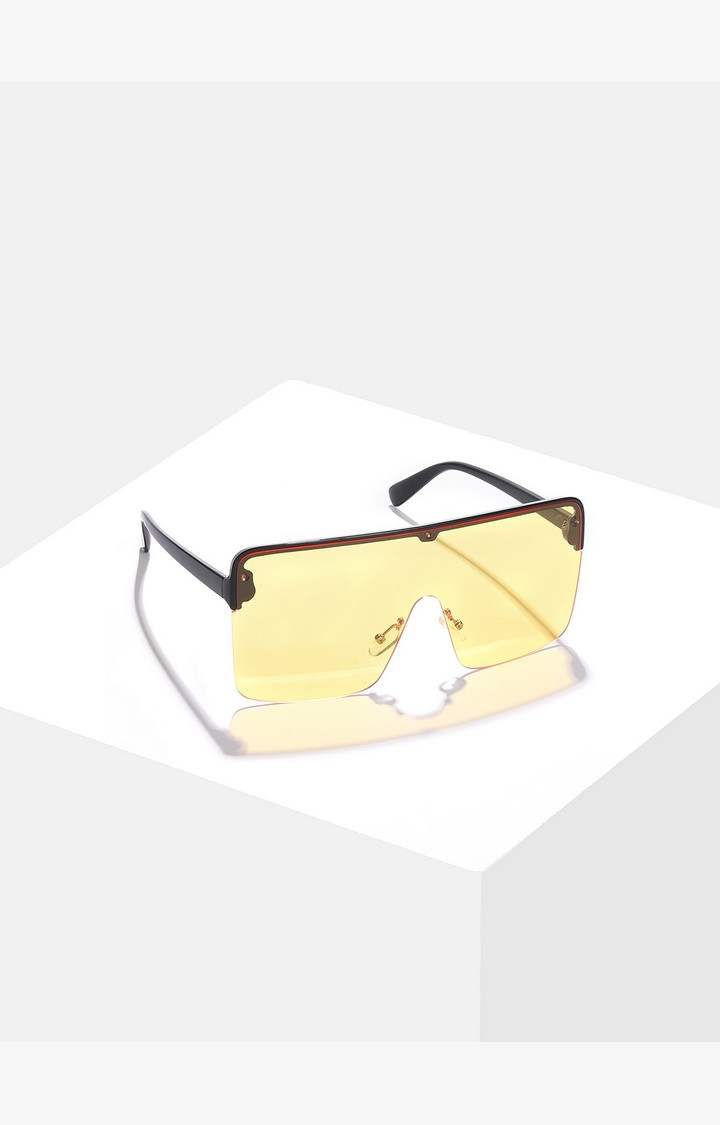 Haute Sauce By Campus Sutra Women Yellow Lens & Black Oversized Sunglasses Ss22_Hssg1194