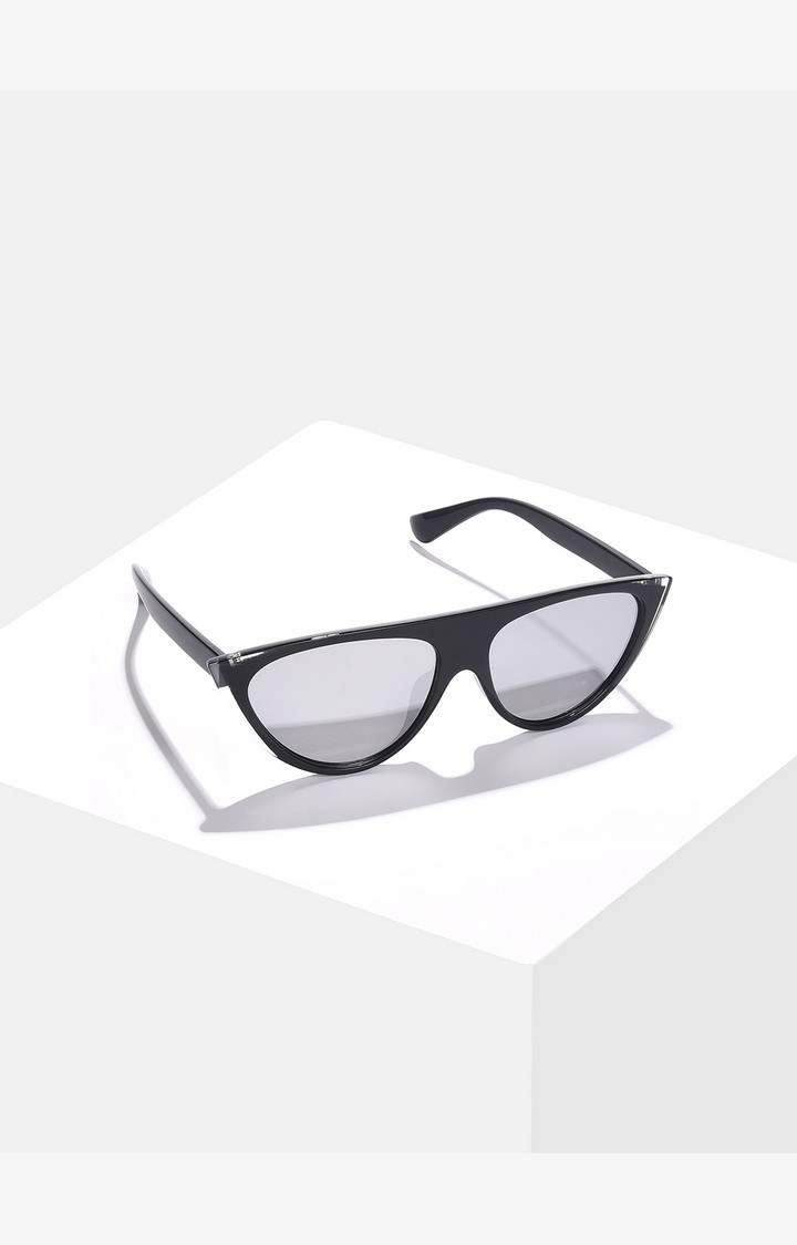 Haute Sauce By Campus Sutra Women Grey Lens & Black Cateye Sunglasses With Uv Protected Lens