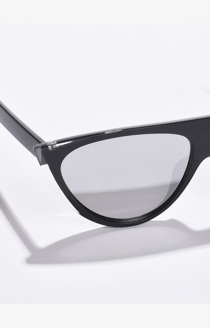 Haute Sauce By Campus Sutra Women Grey Lens & Black Cateye Sunglasses With Uv Protected Lens