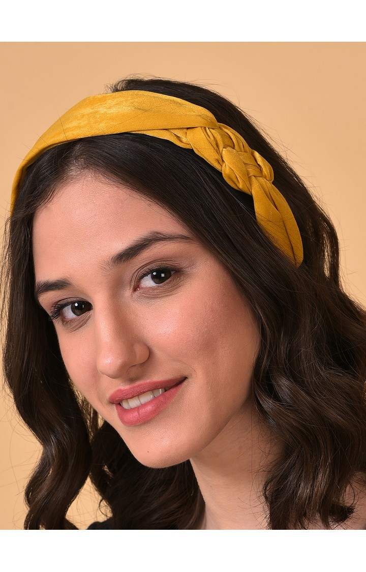 Women's Mustard & Black Knotted Hairband