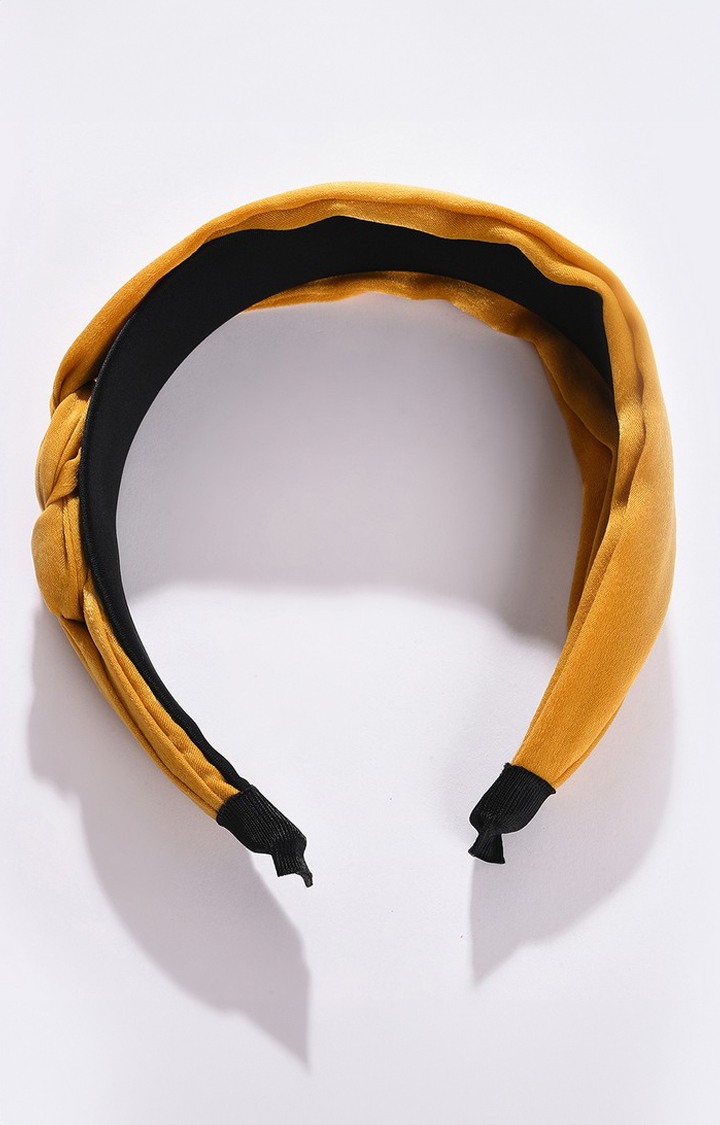 Women's Mustard & Black Knotted Hairband