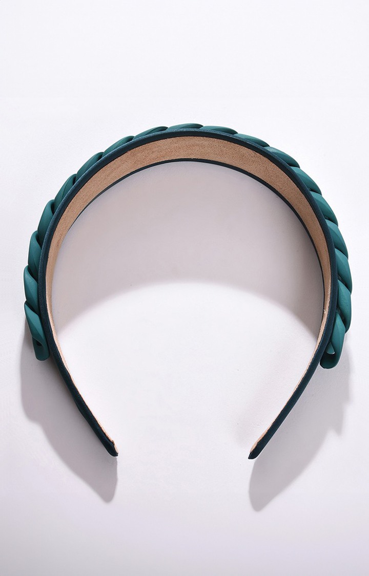 Women's Green Hair Band with Chain Detail