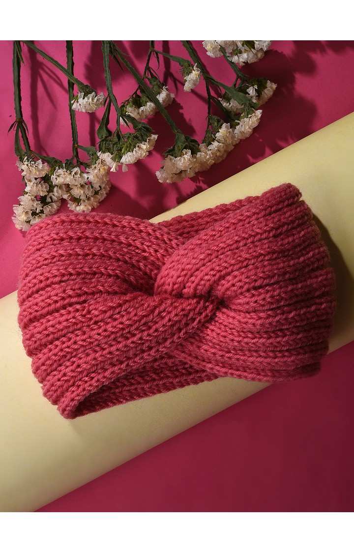 Women's Maroon Knot Fabric Hairband