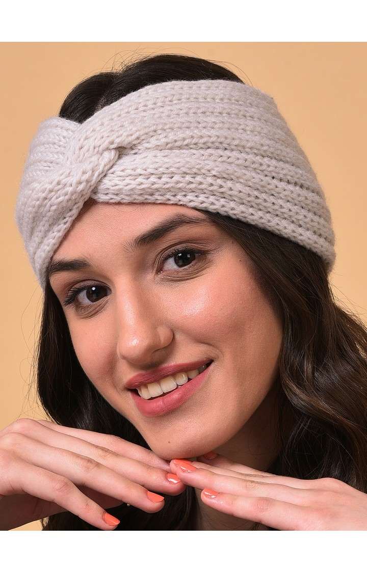 Women's Taupe Textured Knot Hairband