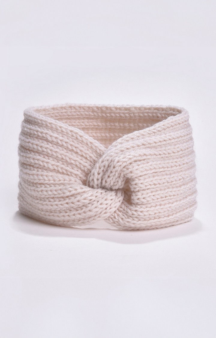 Women's Taupe Textured Knot Hairband