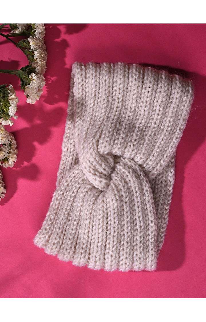 Women's Taupe Textured Knot Hairband