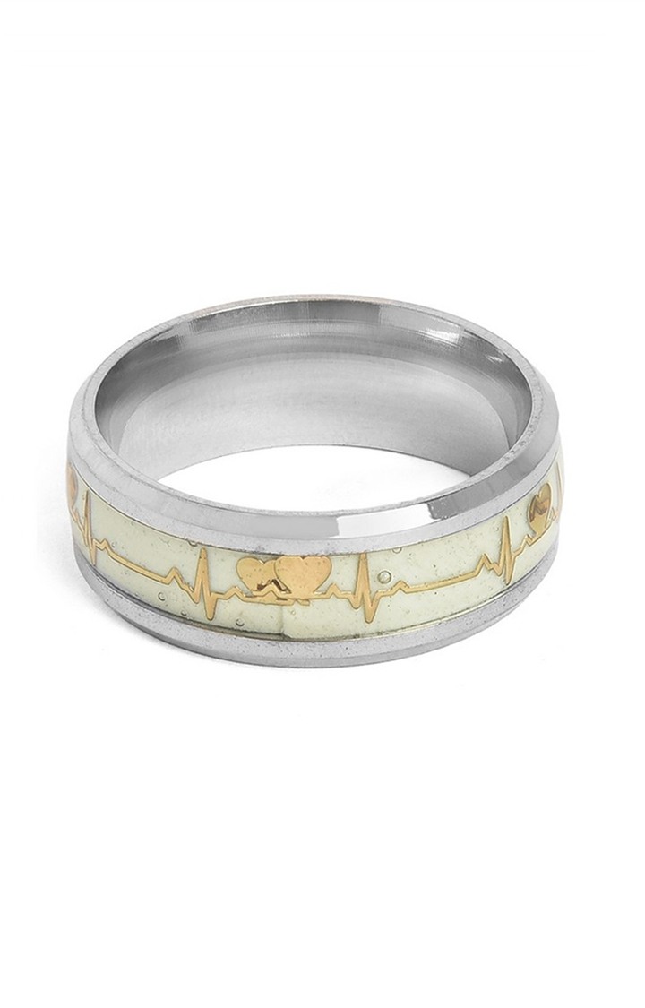 SOHI Silver-Plated Designer Band Finger Ring