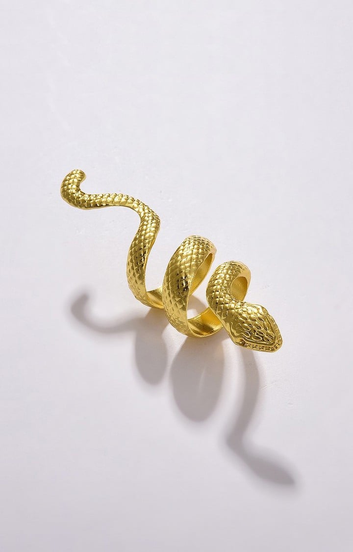 SOHI Gold-Plated Snake Design Ring