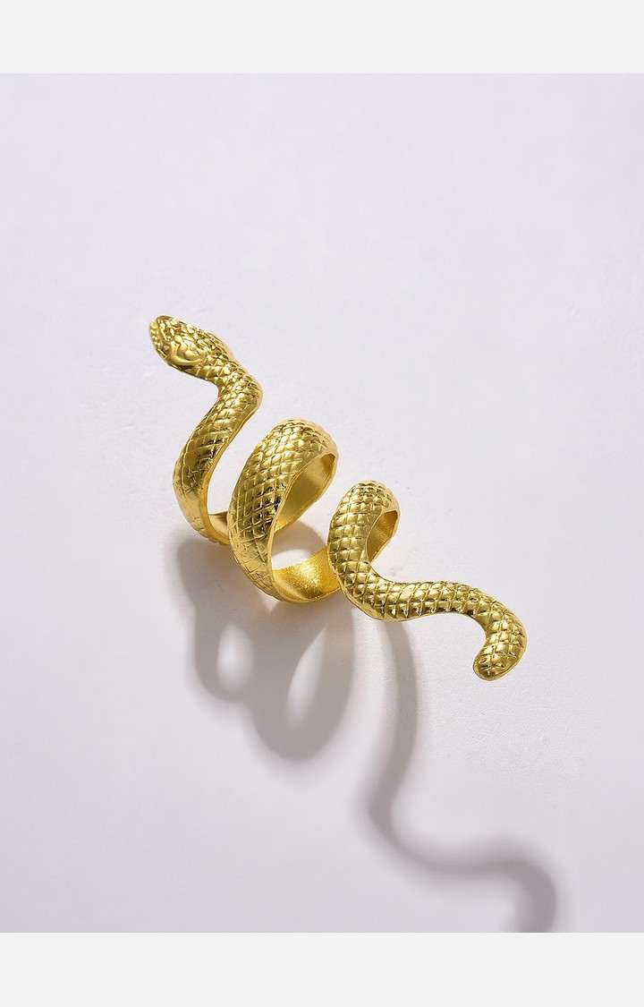 SOHI Gold-Plated Snake Design Ring