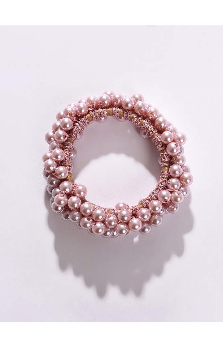 Women's Bronze-Toned Beaded Scrunchie