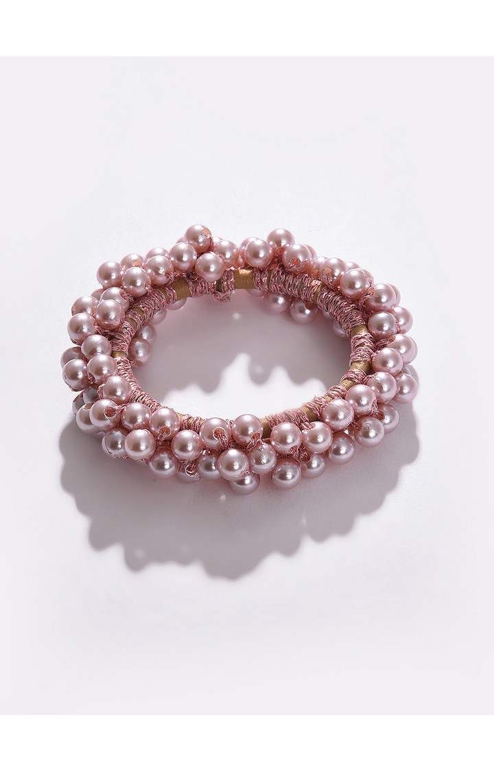Women's Bronze-Toned Beaded Scrunchie