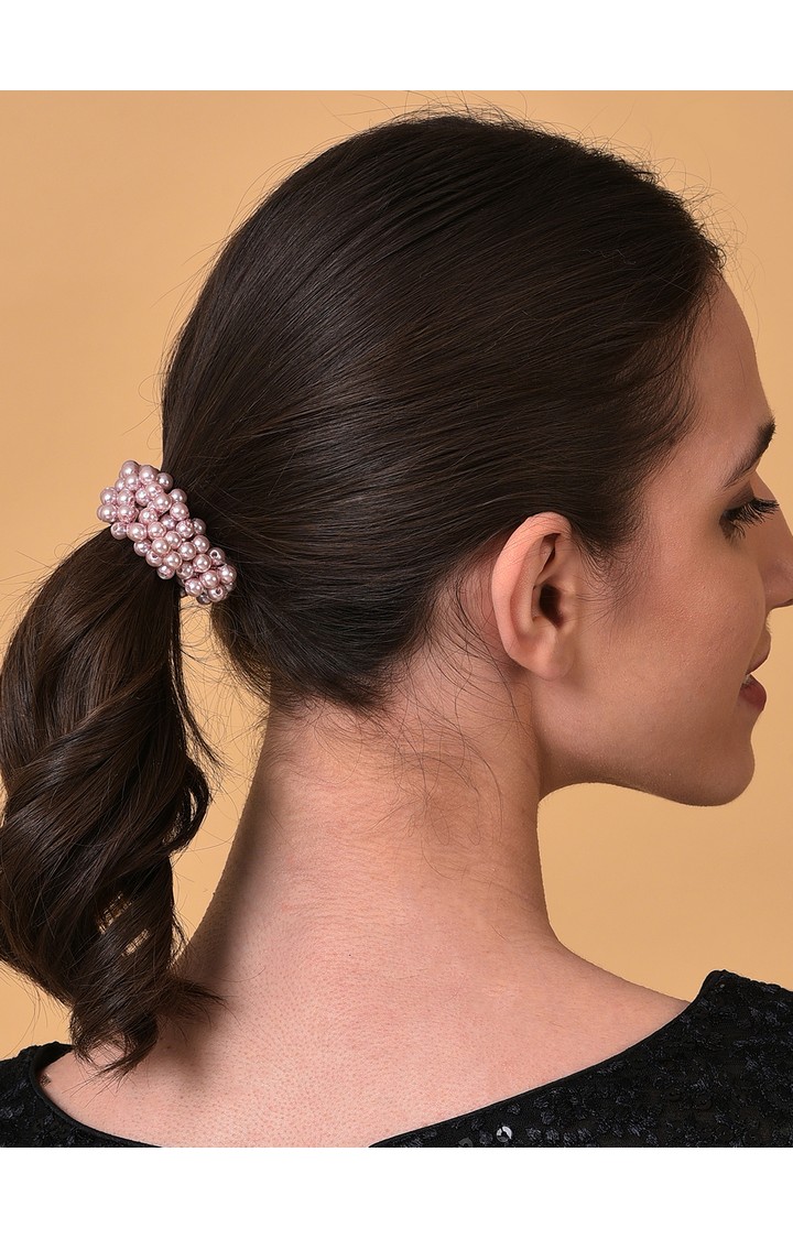 Women's Bronze-Toned Beaded Scrunchie