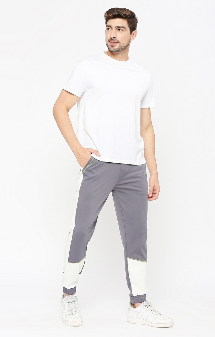 Men's Slim Fit Grey Cotton Blend Casual Joogers