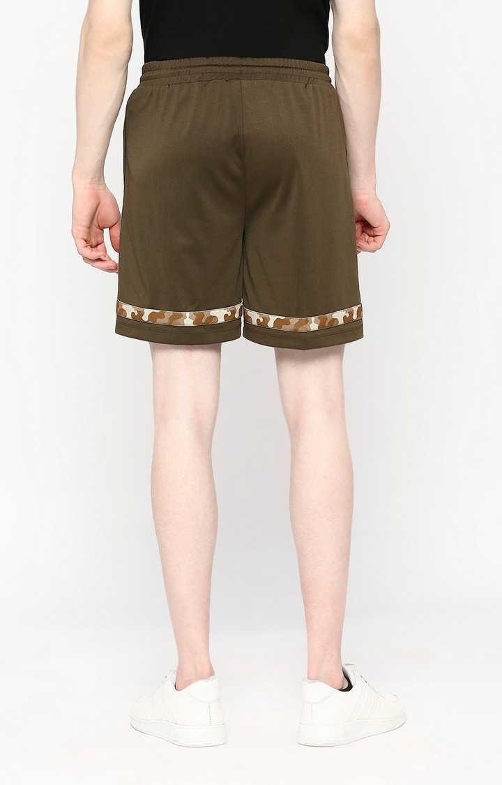 Men's  Slim Fit Cotton Green Shorts