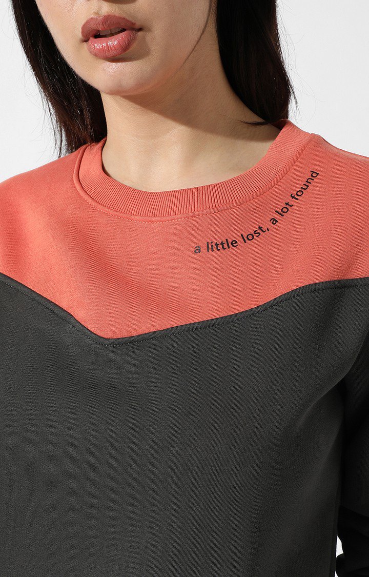 Women's Grey Colourblock Sweatshirts