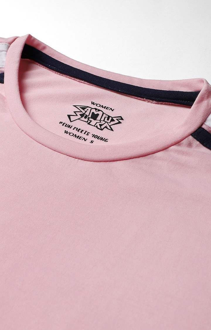 Women's Pink Solid Crop Top
