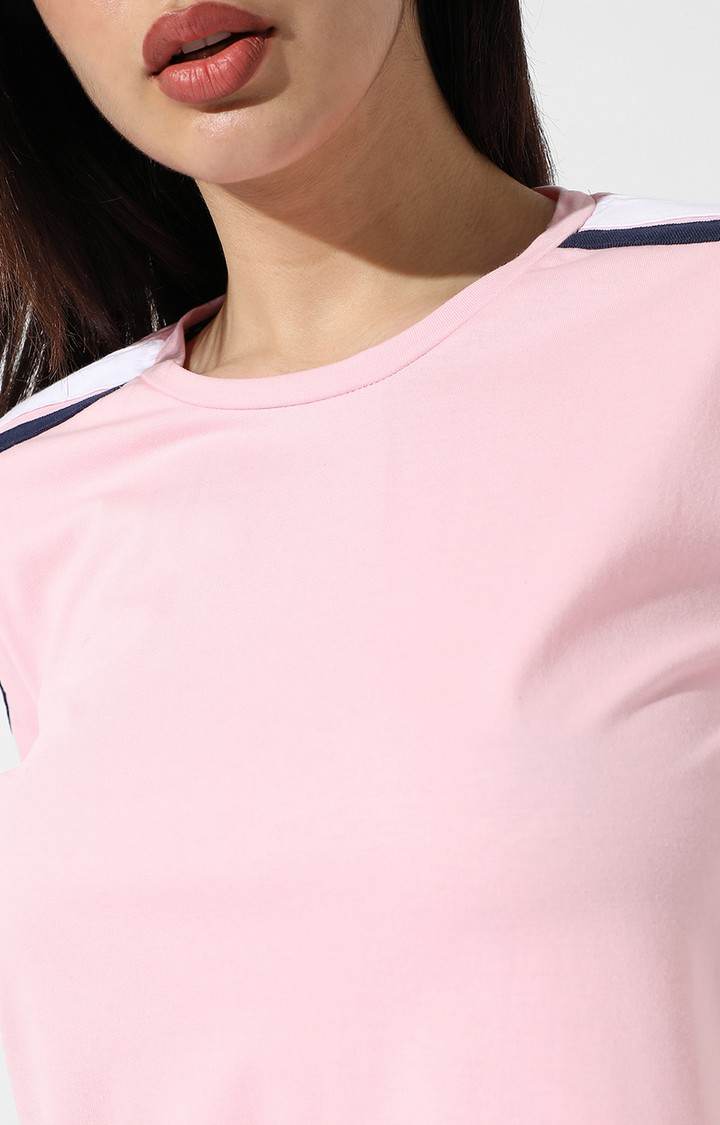 Women's Pink Solid Crop Top