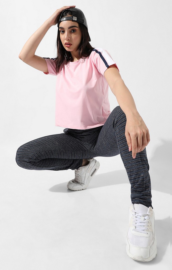 Women's Pink Solid Crop Top