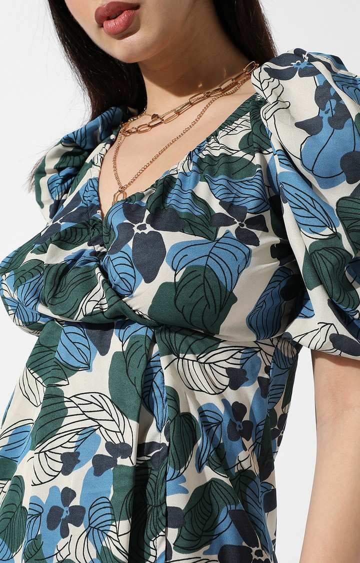 Women's Multi Floral Fit & Flare Dress