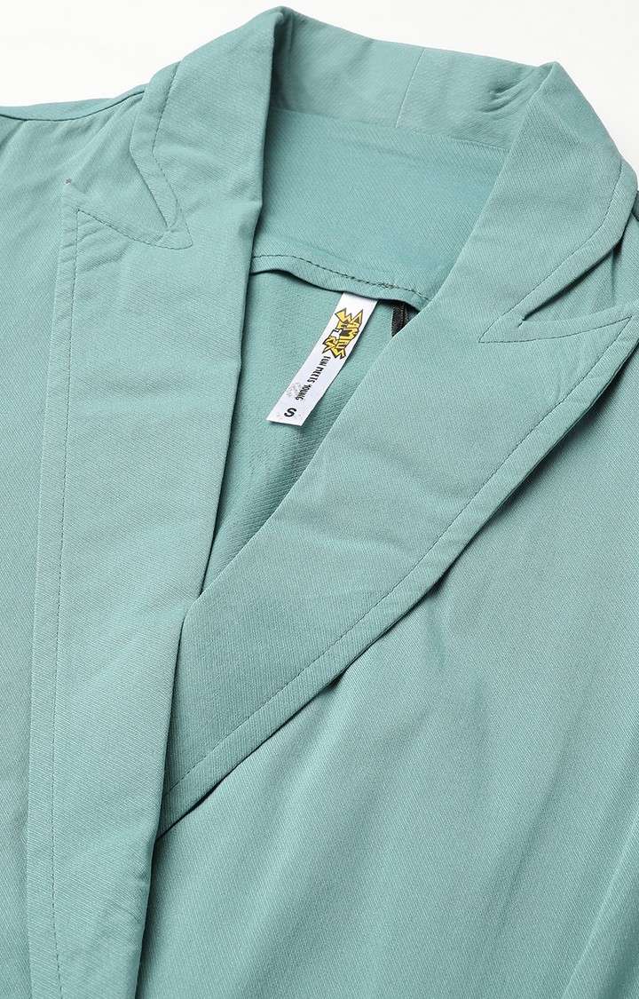 Women's Green Solid Fit & Flare Dress