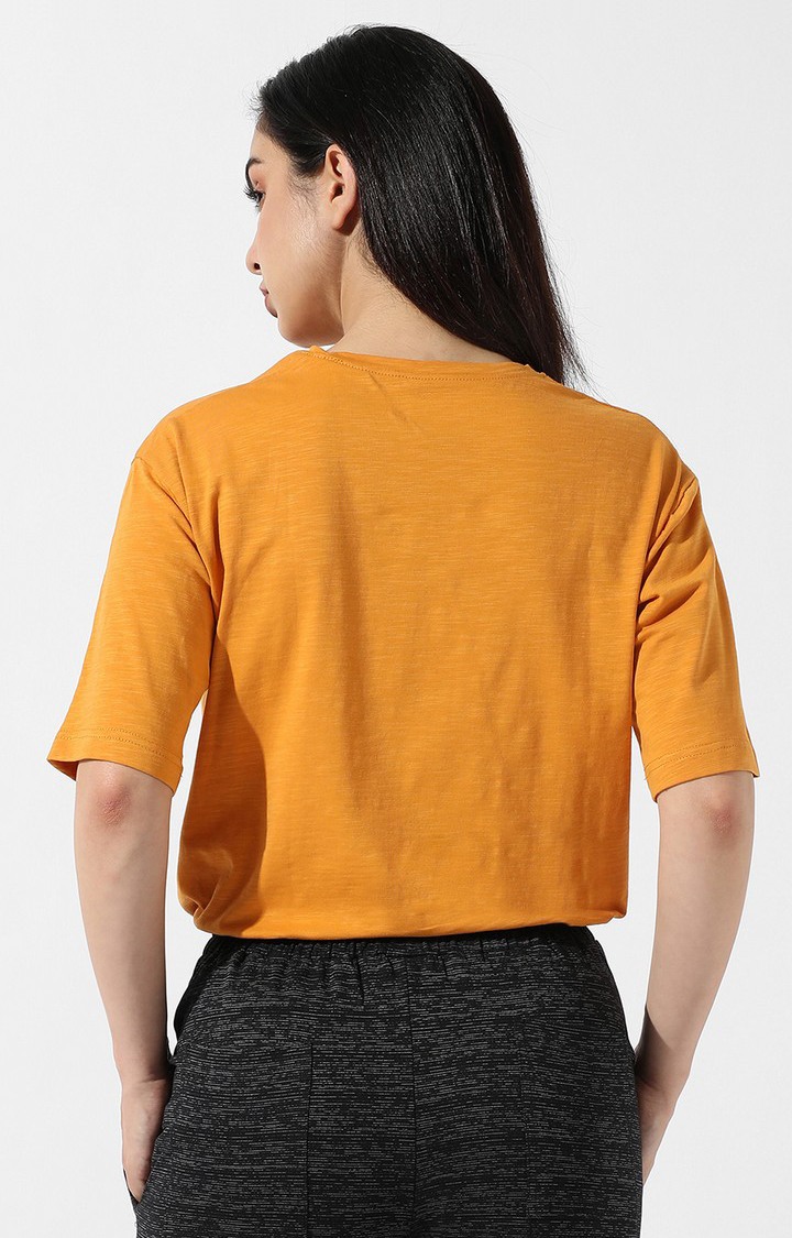 Women's Yellow Solid Crop Top