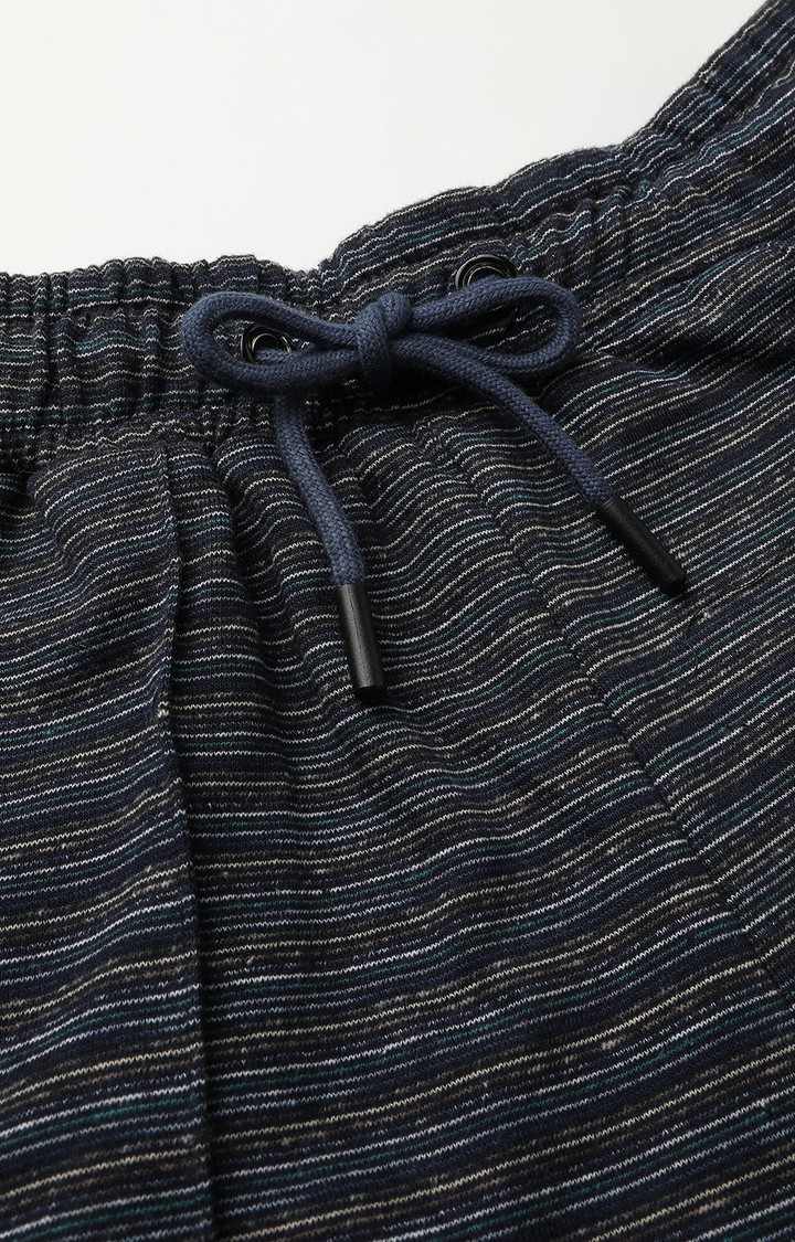 Women's Grey Striped Polycotton Trackpants