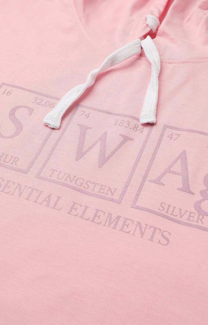 Women's Pink Typographic Hoodies