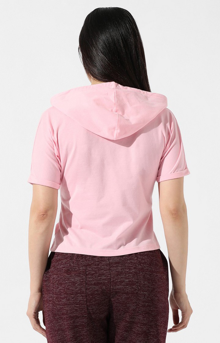 Women's Pink Typographic Hoodies