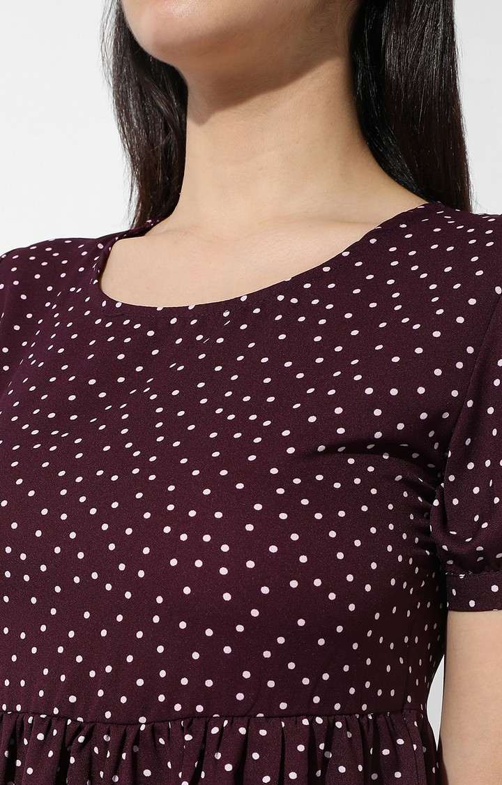Women's Red Polka Dots Peplum Top
