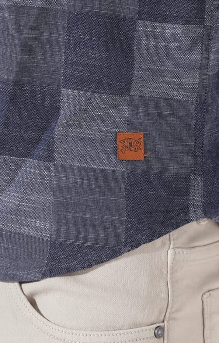 Men's Blue Checked Casual Shirts