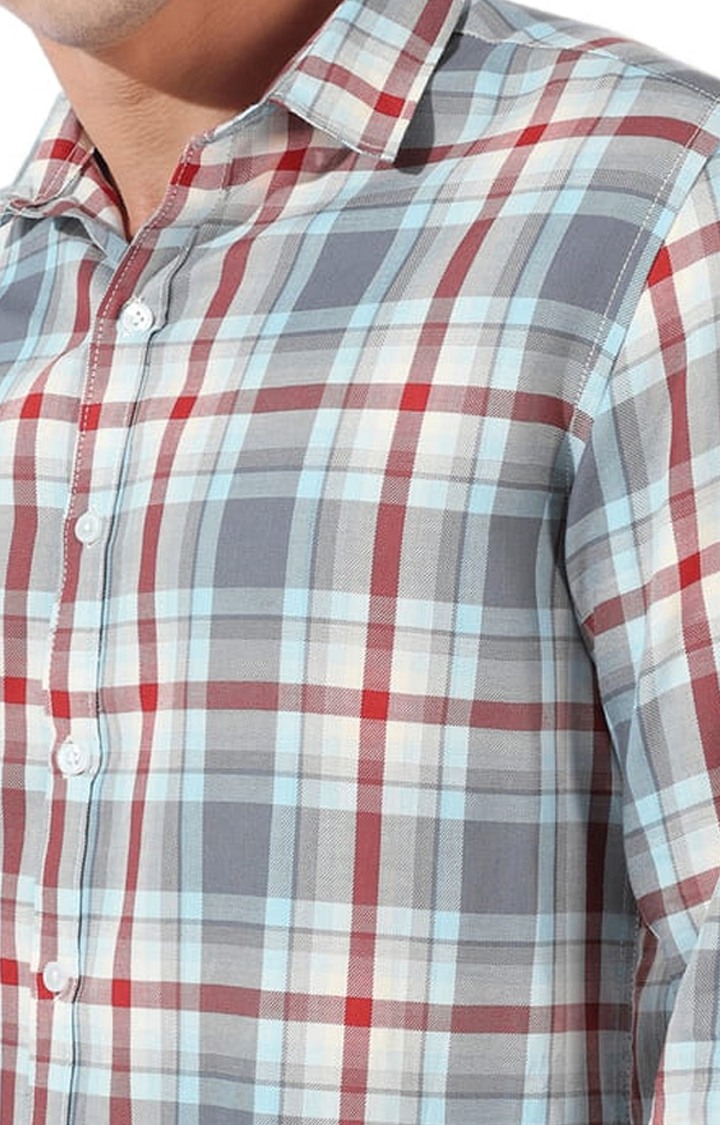 Men's Multicolor Cotton Blend Checkered Casual Shirts